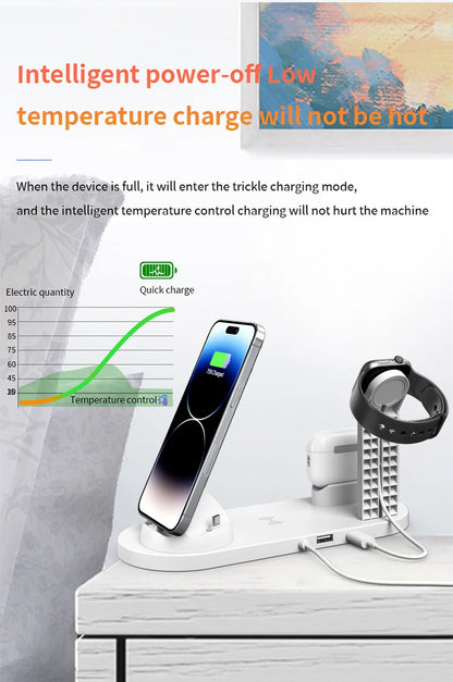 7 in 1 Wireless Charger Stand For iPhone, Smartwatch And Airpods