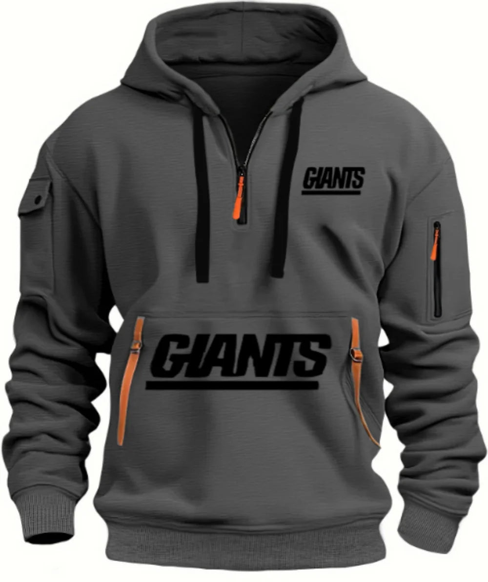 Giants Hoodie With Zipper And Multi-Pocket Pullover