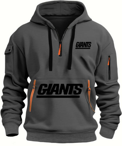 Giants Hoodie With Zipper And Multi-Pocket Pullover