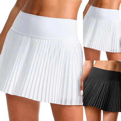 Beautiful High Waist Pleated Mini Skirt Shorts For Sports