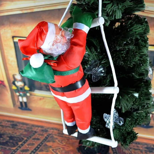 Santa Claus Climbing Ladder Ornaments For Christmas Tree