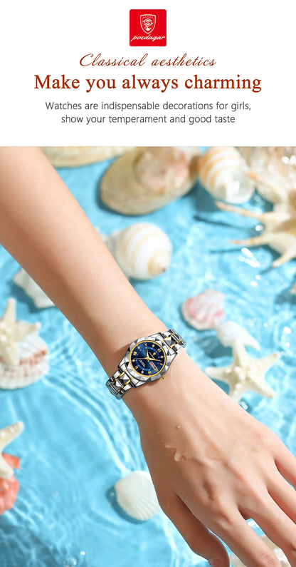 Luxury Ladies Watch With Stainless Steel Band