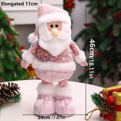 Santa Claus, Snowman And Moose Dolls For Christmas Decoration