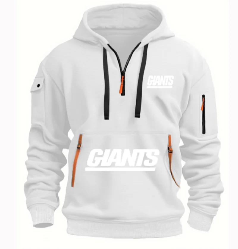 Giants Hoodie With Zipper And Multi-Pocket Pullover