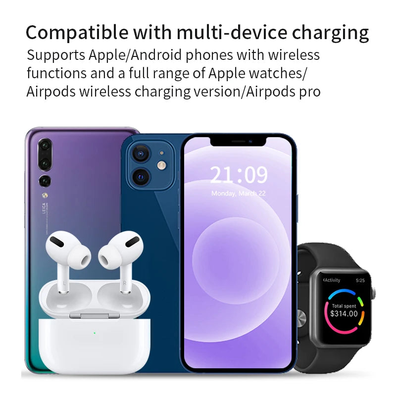 3 in 1 Foldable Charging Station For iPhone, Smartwatch And Airpods