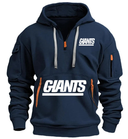 Giants Hoodie With Zipper And Multi-Pocket Pullover