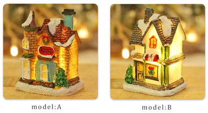 Exquisite  Small Houses With Night Light For Christmas Decoration