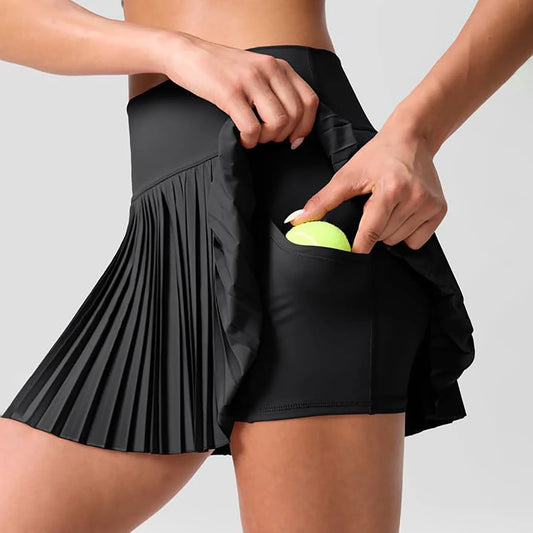 Beautiful High Waist Pleated Mini Skirt Shorts For Sports