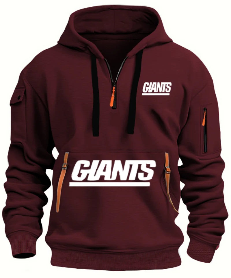 Giants Hoodie With Zipper And Multi-Pocket Pullover