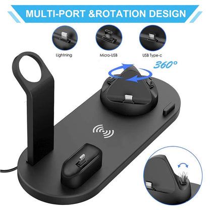7 in 1 Wireless Charger Stand For iPhone, Smartwatch And Airpods