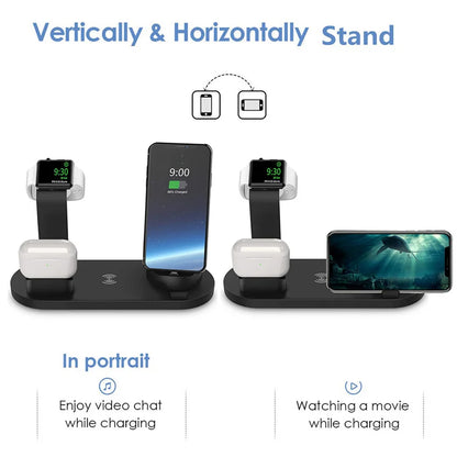 7 in 1 Wireless Charger Stand For iPhone, Smartwatch And Airpods