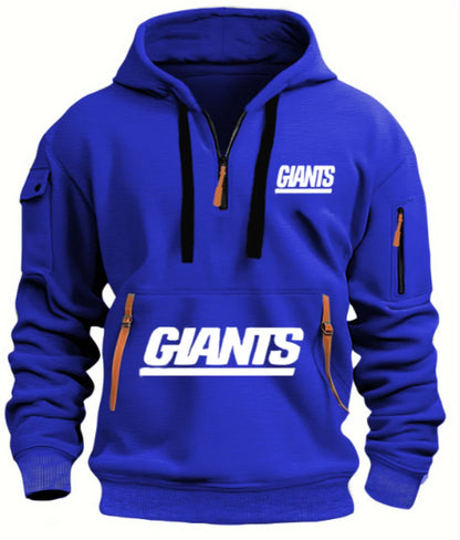 Giants Hoodie With Zipper And Multi-Pocket Pullover