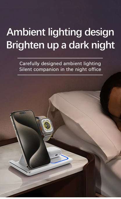 3 in 1 Foldable Charging Station For iPhone, Smartwatch And Airpods
