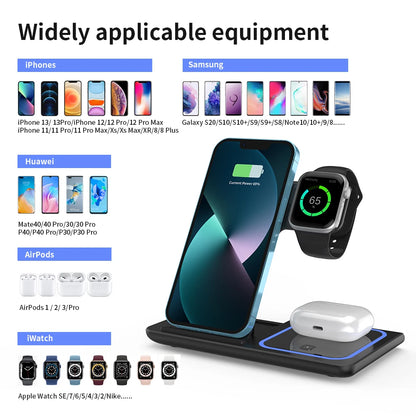 3 in 1 Foldable Charging Station For iPhone, Smartwatch And Airpods
