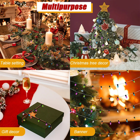 5M/roll Colorful Bulbs String For Christmas Decoration