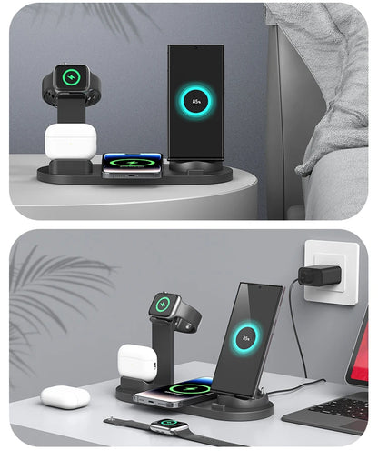 7 in 1 Wireless Charger Stand For iPhone, Smartwatch And Airpods