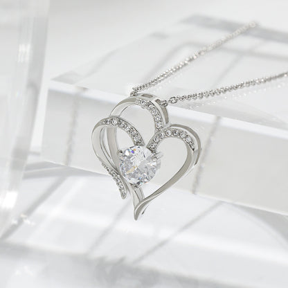 Zircon Double Love Necklace For Valentine's Day - A Trust Market