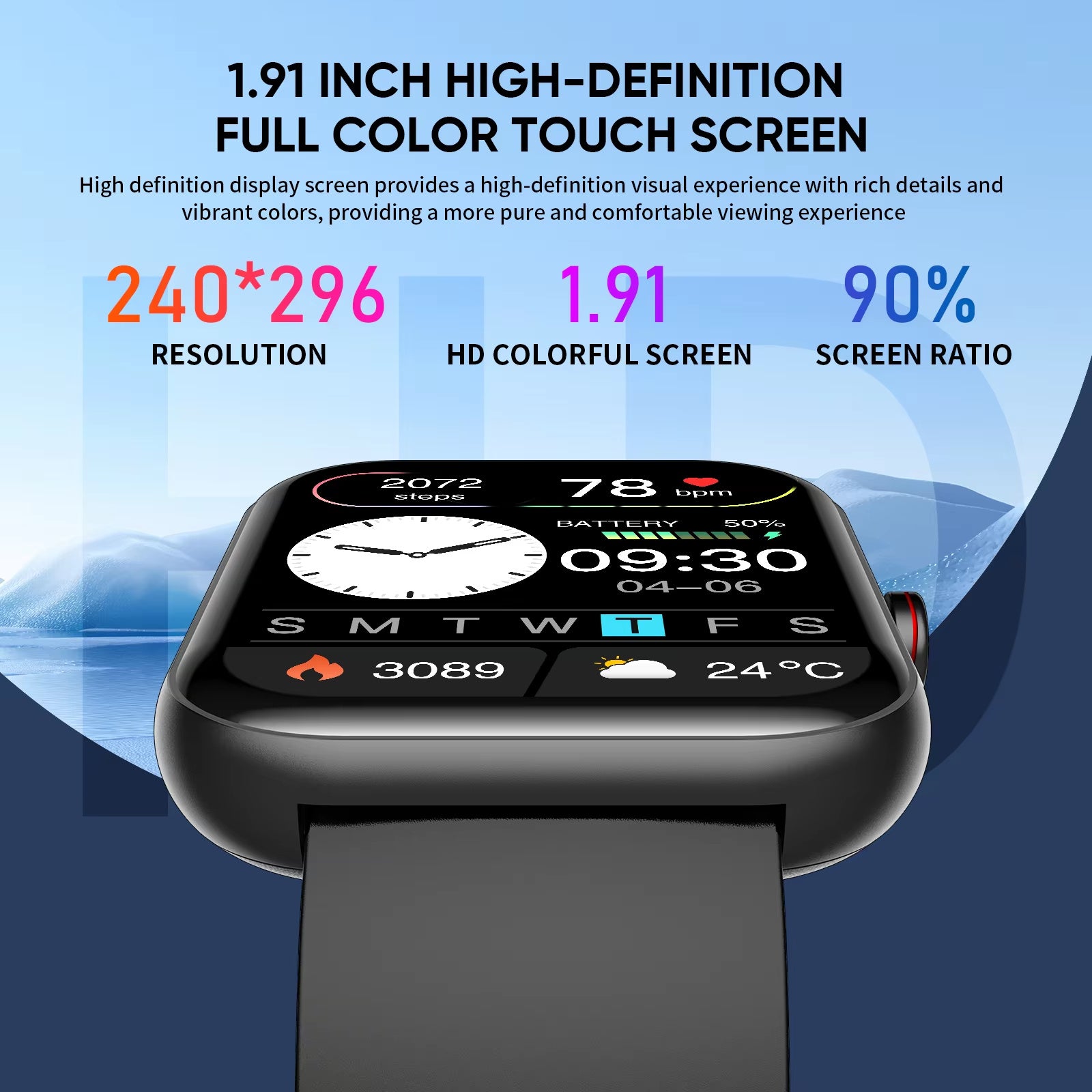 Great Big Screen A221 Smartwatch for Fitness Tracker - A Trust Market