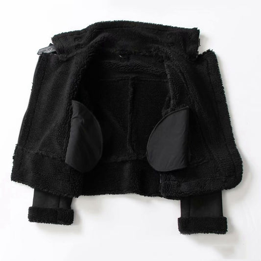 Wonderful Winter Lapel Jacket Suede For Women
