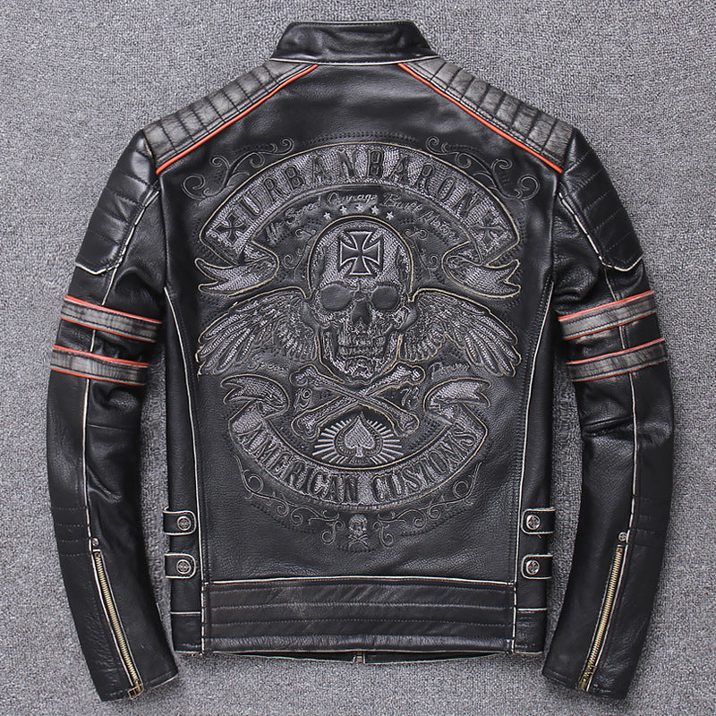 Slim Fit Harley Like Jacket In Genuine Leather For Motorcycle Riding