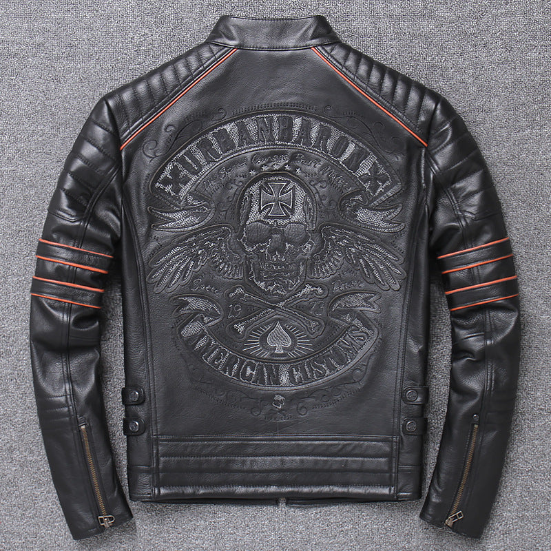 Slim Fit Harley Like Jacket In Genuine Leather For Motorcycle Riding