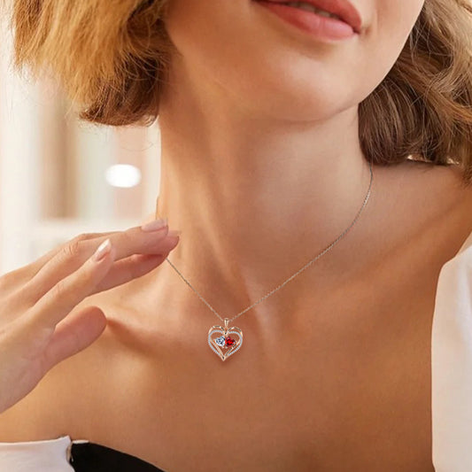 Fantastic Double Love Necklace With Rhinestones 📿