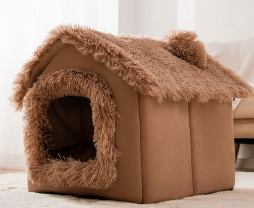 Foldable Dog House Pet Cat Bed Winter Dog Villa Sleep Kennel Removable Nest Warm Enclosed Cave Sofa Pets Supplies - A Trust Market