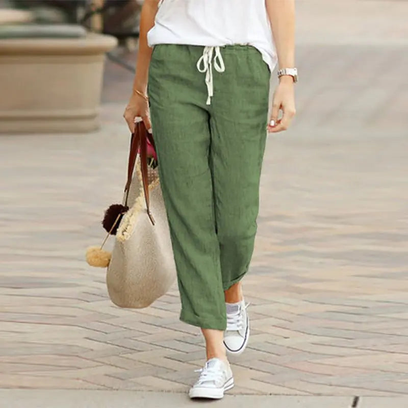 Drawstring Elastic Waist Pants - A Trust Market