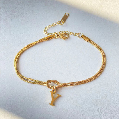 Wonderful A-Z Love Knot Bracelets For Couple