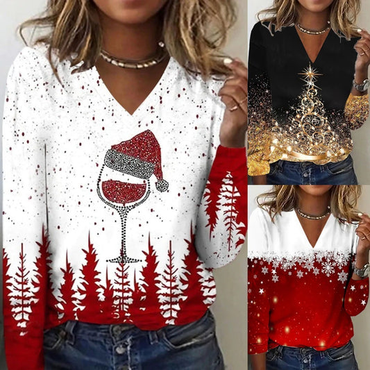 Women's V-neck Long Sleeved T-shirt (Sale 🚨)