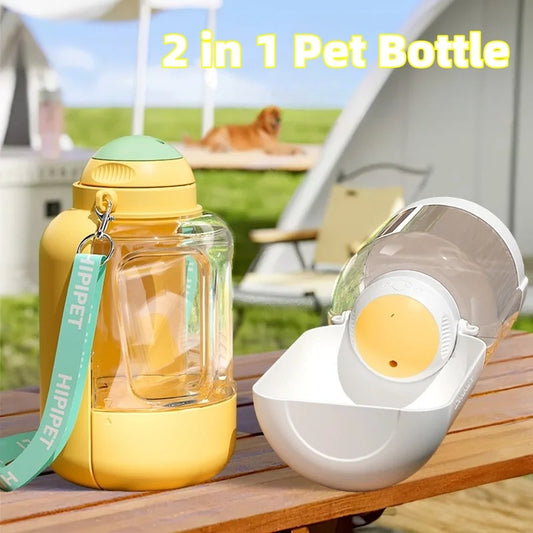 2 In 1 Portable Pets Drinking Pot With Food Integrated Bowl