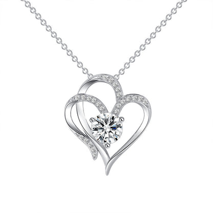 Zircon Double Love Necklace For Valentine's Day - A Trust Market