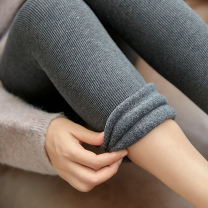 High Waist Stripes Leggings for Winter. Stretch Woman Pants