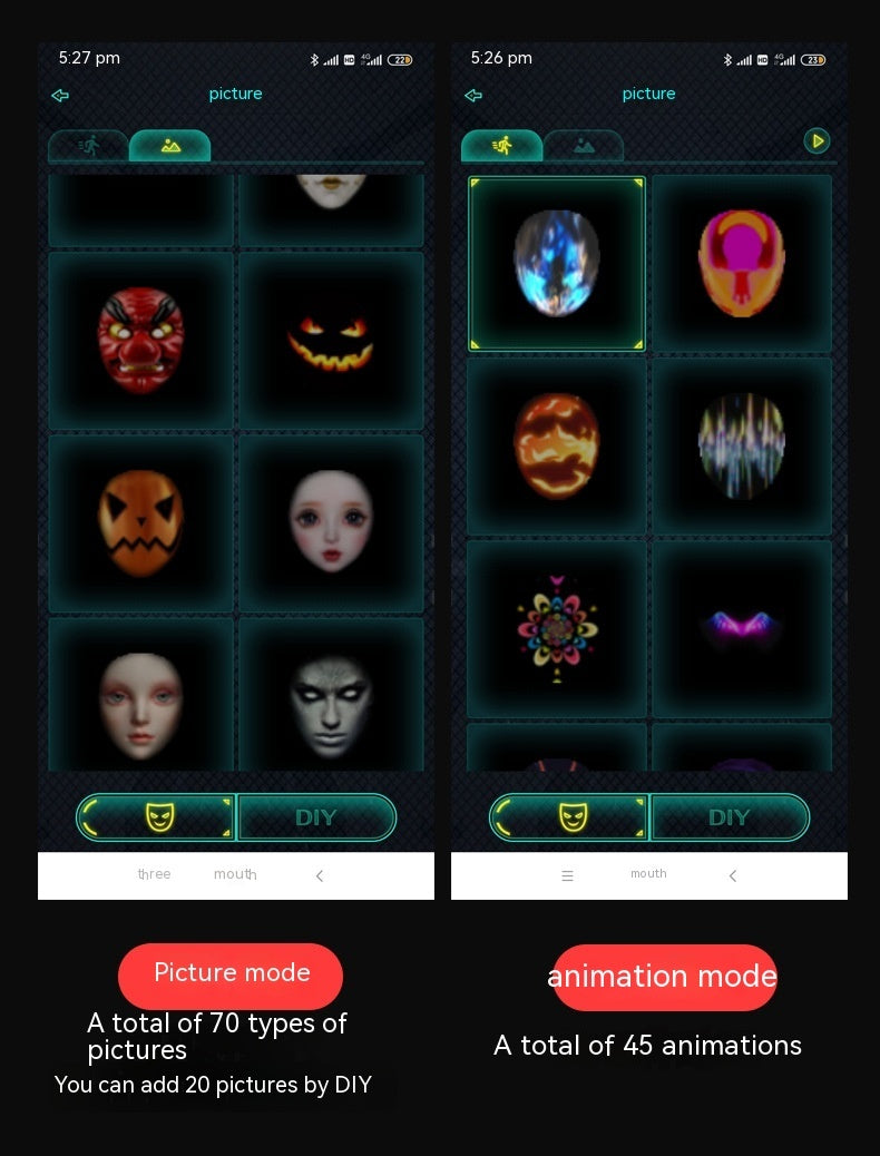 Fantastic Face Mask Full Color LED - A Trust Market