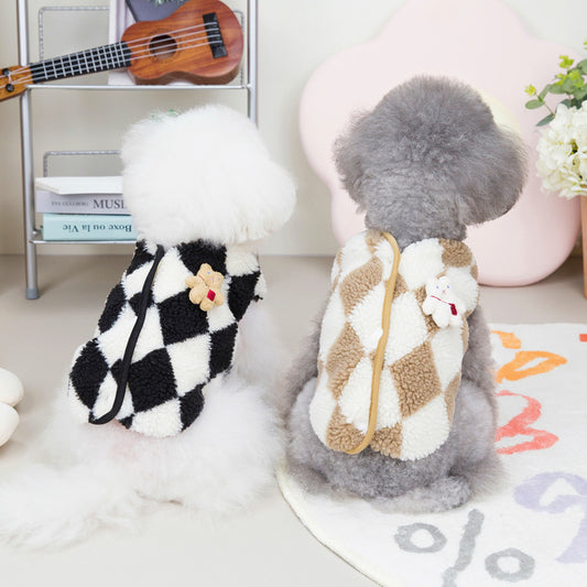 Cute Pet Checkerboard Jacket for Autumn and Winter - A Trust Market