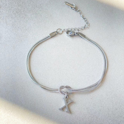 Wonderful A-Z Love Knot Bracelets For Couple