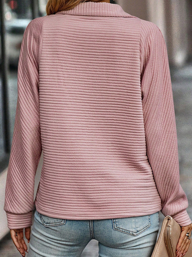 Beautiful Zipper Stand Collar Pullover For Women