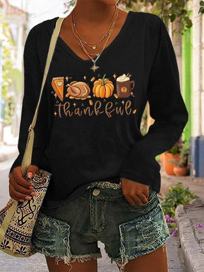 Women's V-neck Long Sleeved T-shirt (Sale 🚨)