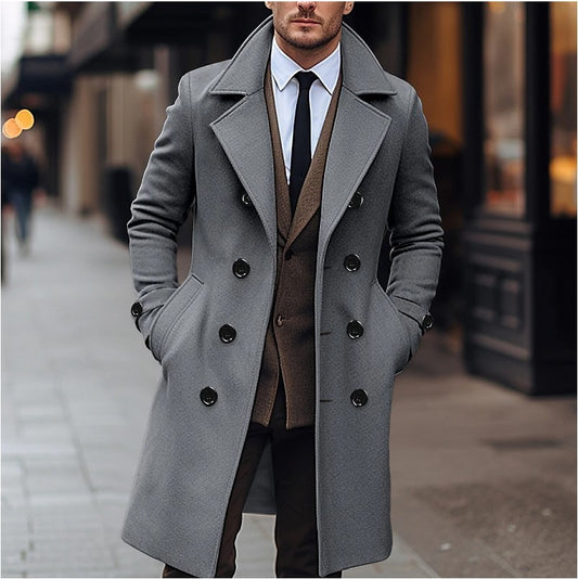Wonderful Woolen Coat With Double Long Breasted
