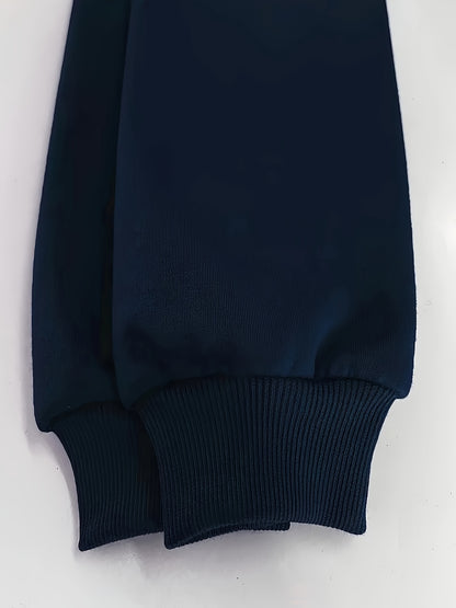 Cozy Fleece-Lined Hoodie with Humorous Letter 😃