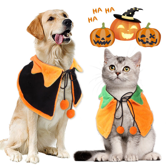 Cute Halloween Pumpkin Double-Sided Dog & Cat Cloak or Suit - A Trust Market