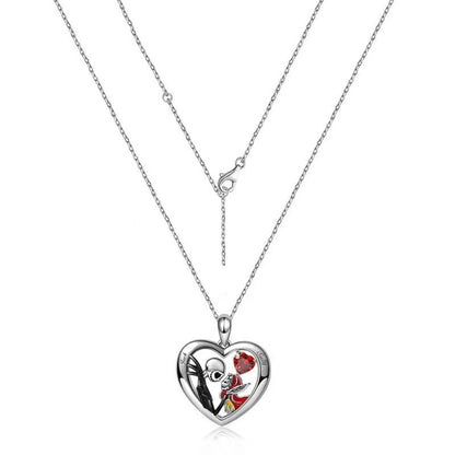 Fantastic Heart-shaped Skull Necklace With Rhinestones