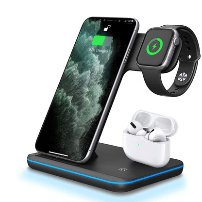 3 In 1 Wireless Charger Stand For Cell Phone and Gadgets