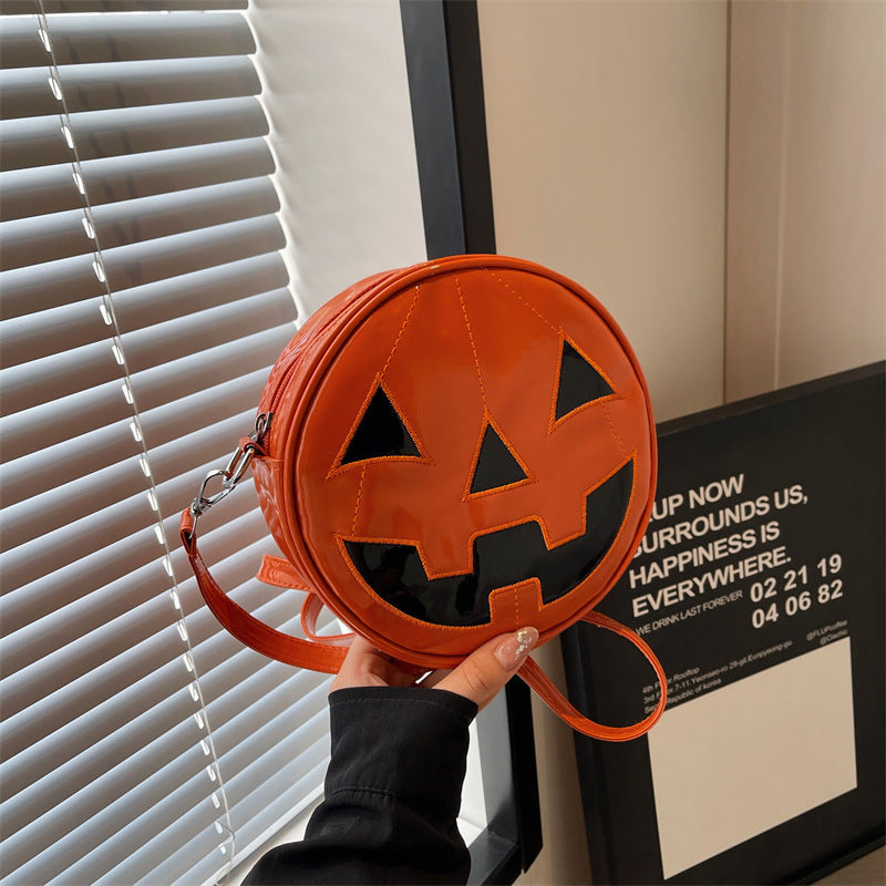 Halloween Pumpkin Small Round Bag - A Trust Market