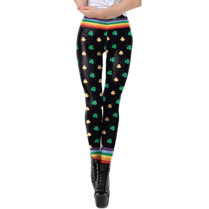 Saint Patrick's Green Digital Printed Leggings