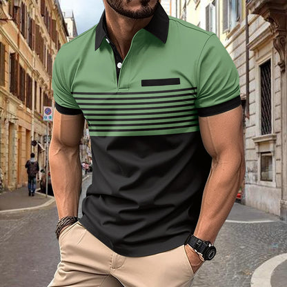Casual Striped T-Shirt With Chest Pocket