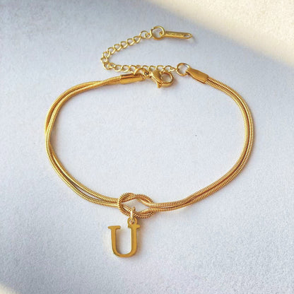 Wonderful A-Z Love Knot Bracelets For Couple