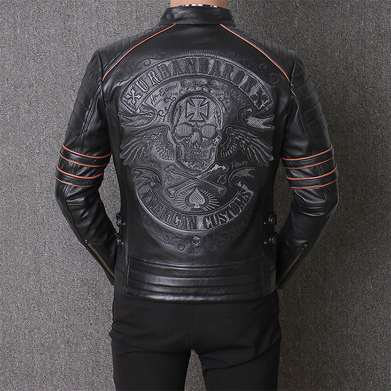 Slim Fit Harley Like Jacket In Genuine Leather For Motorcycle Riding