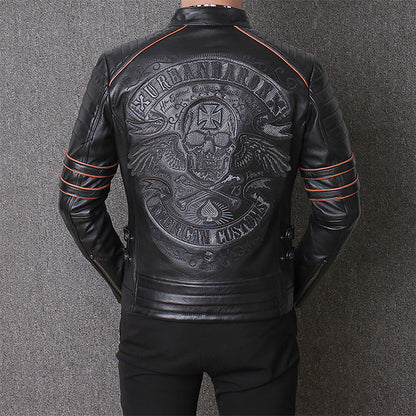 Slim Fit Harley Like Jacket In Genuine Leather For Motorcycle Riding