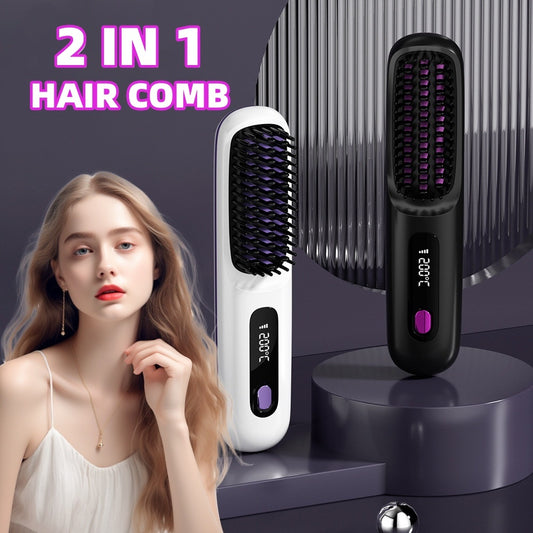 2 In 1 Portable Straight Hair Comb & Brush Hair - A Trust Market